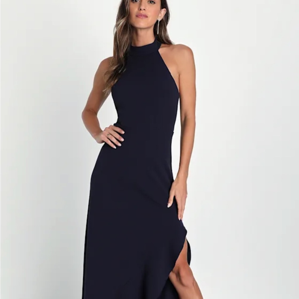 Lulu's Midnight Blue High Low Dress